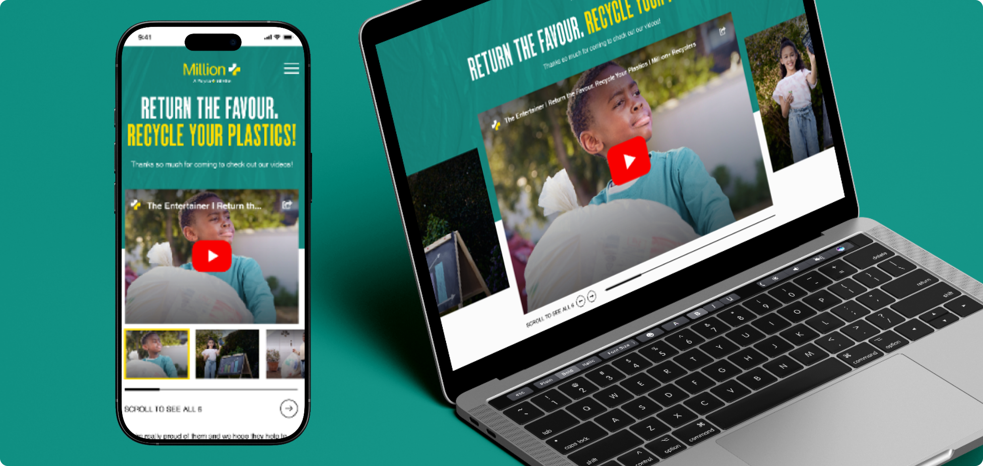 Campaign website screenshot displaying the landing page layout, visuals, and key messaging.