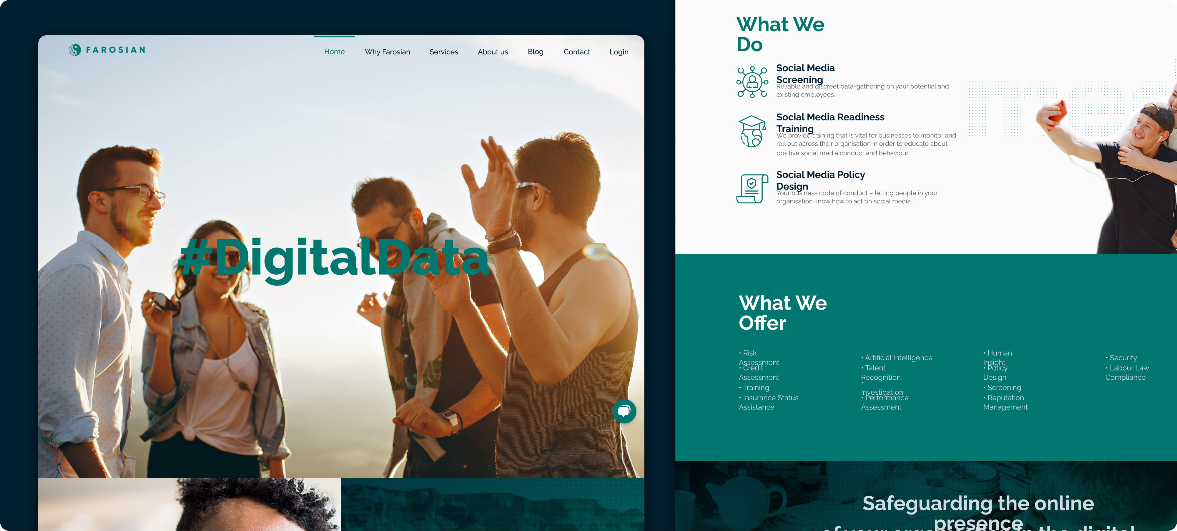 Website homepage interface highlighting visual hierarchy, navigation, and key UI components.