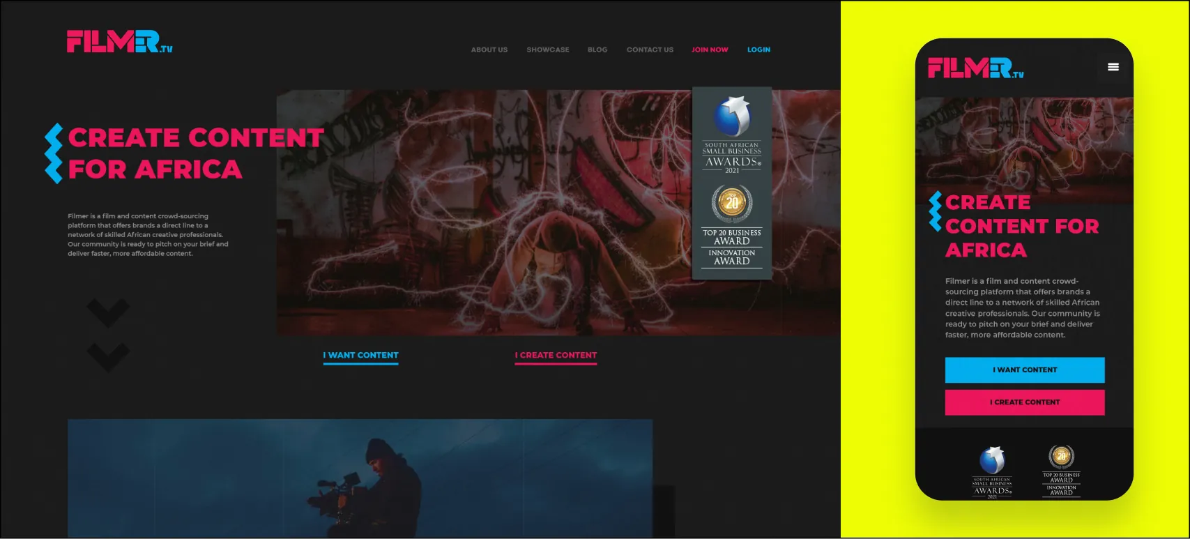 Filmer website preview