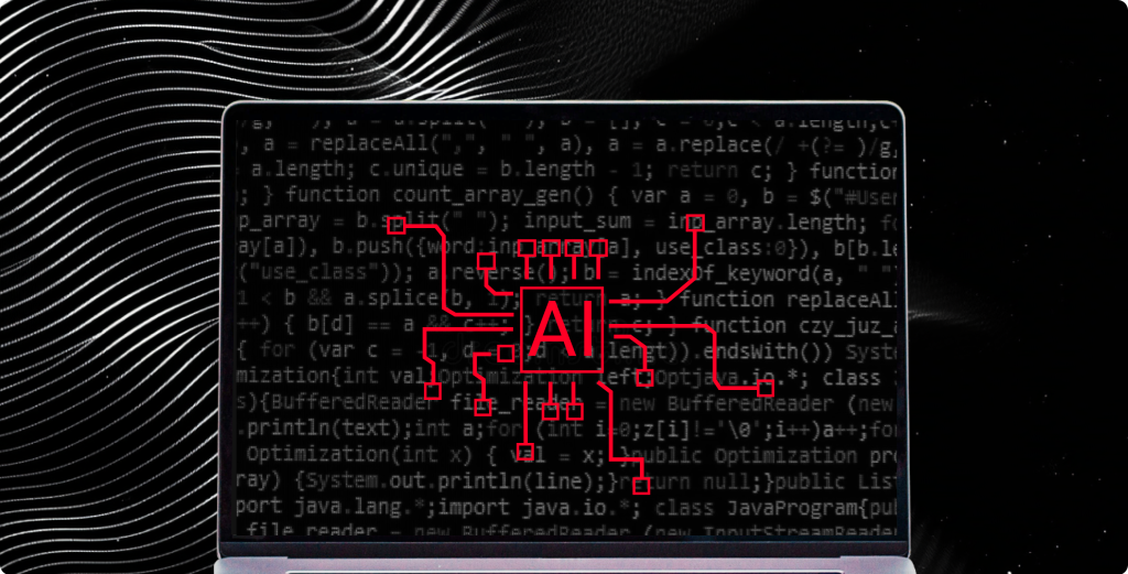 Laptop screen showing code of various AI models.