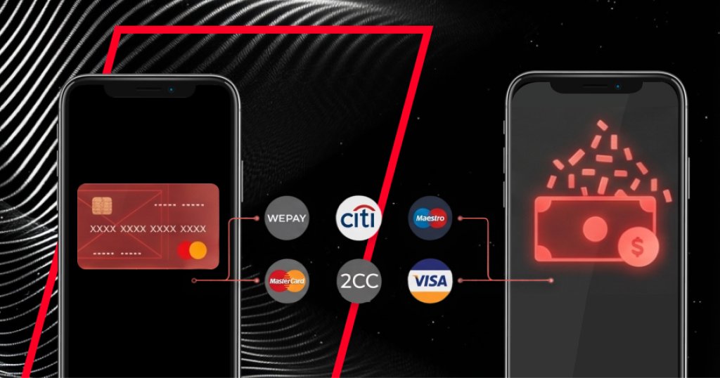 Visual representation of various payment gateways for ecommerce, like VISA, Master Card, WePay.